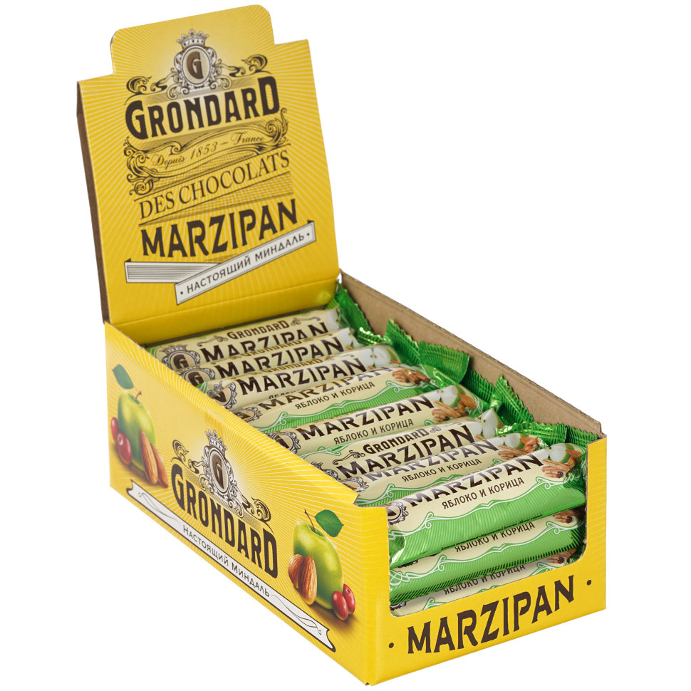  TM Grondard     (9388) Батончики глазированные Марципановые Яблоко-Корица, (24шт по 50г)     в Павлове