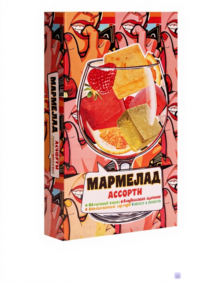  Мармелад АлкоАссорти(яблочный виски, клубничный просекко, апельсиновый вермут, лайм текила) 110г в Павлове